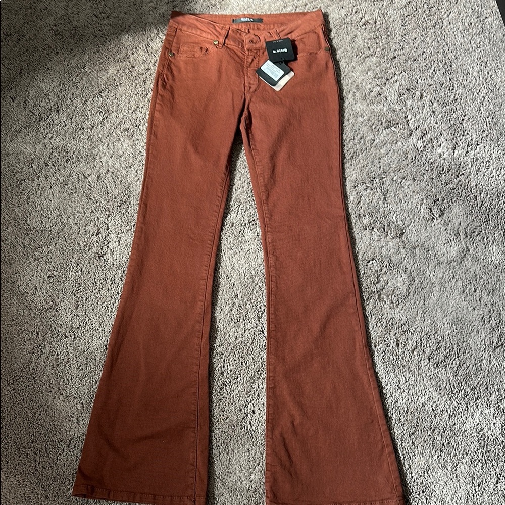 Siste”s Made In Italy Stretch Brown Wide Leg Flare Jeans